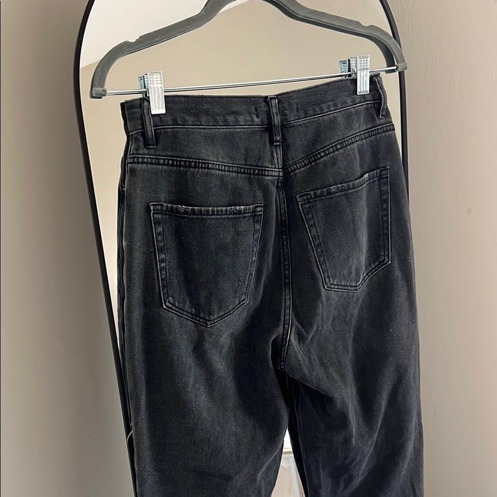 PacSun Black High-Rise Straight Distressed Jeans - Picture 7 of 8